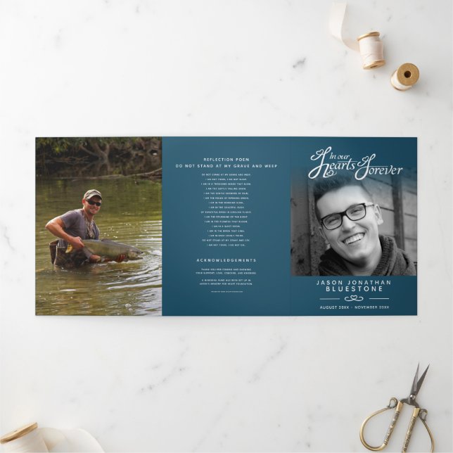 Serviço de programa funerário em nossos corações a (Fora)