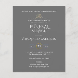 Serviço Funeral BUDGET Convidar com Verso