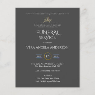 Serviço Funeral BUDGET Convidar com Verso