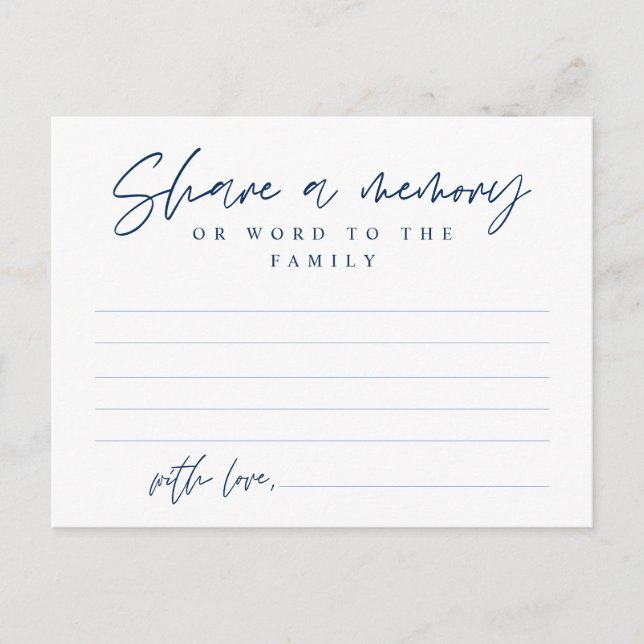 Serviço Funeral, Compartilhe uma memória, Cartão d (Frente)