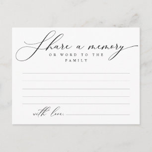 Serviço Funeral, Compartilhe uma memória, Cartão d
