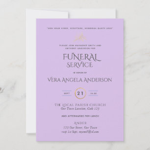 Serviço Funeral Convidar com Verso