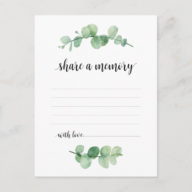 Serviço Funeral, Eucalyptus, Compartilhe um cartão (Frente)