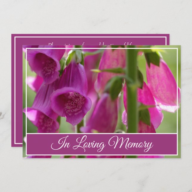 Serviço Memorial Wildflower Convite Funeral (Frente/Verso)