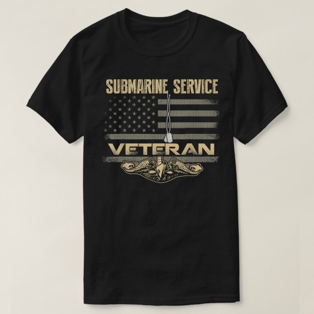 Serviço Submarino dos EUA - Camisa Veterana Para S (Frente do Design)