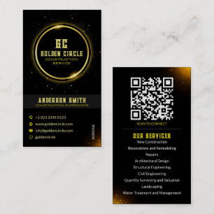 Serviços de construção Cartão de visita de brilho 