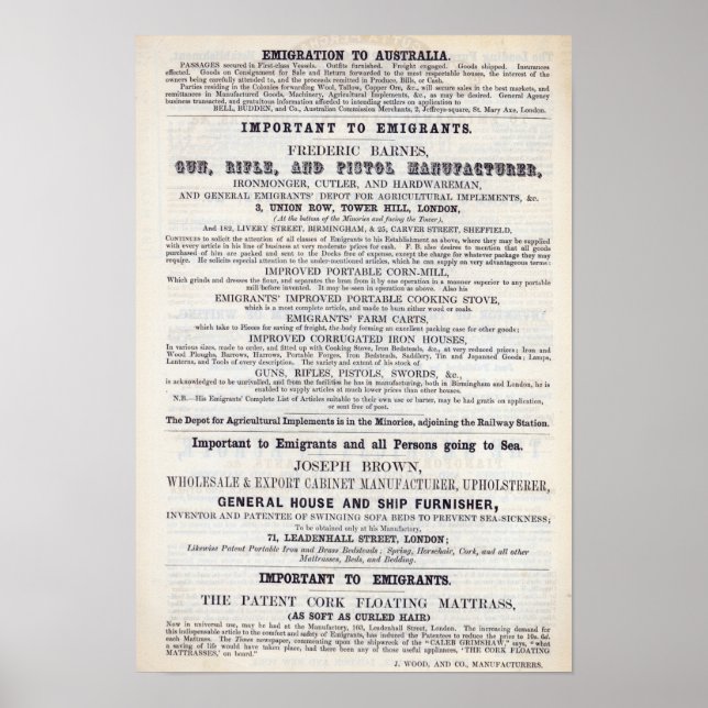serviços de emigração de publicidade em poster (Frente)
