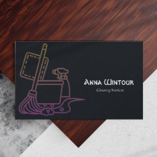 Serviços de Limpeza Cartão de visita Minimalista d