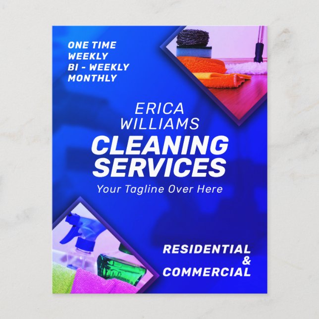 Serviços de limpeza Panfleto moderno (Frente)