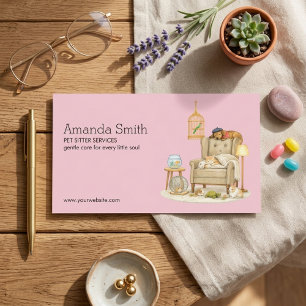 Serviços de Pet Sitter Cartão de Visita Fofo de Cã