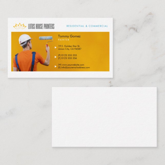 Serviços de pintura | Pintor na Cartão de visita d (Frente/Verso)