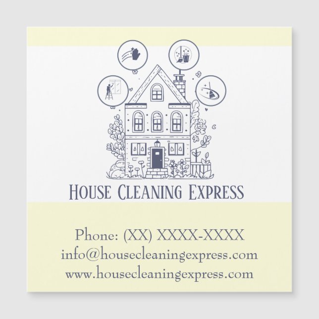 Serviços domésticos de limpeza de casas charmosos  (Frente)