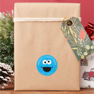 Sesame Street Grover Feliz Natal Etiqueta de Pre