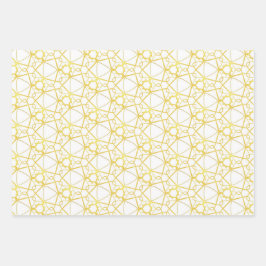 set 3 papel de embrulho de presente, elegante e mo