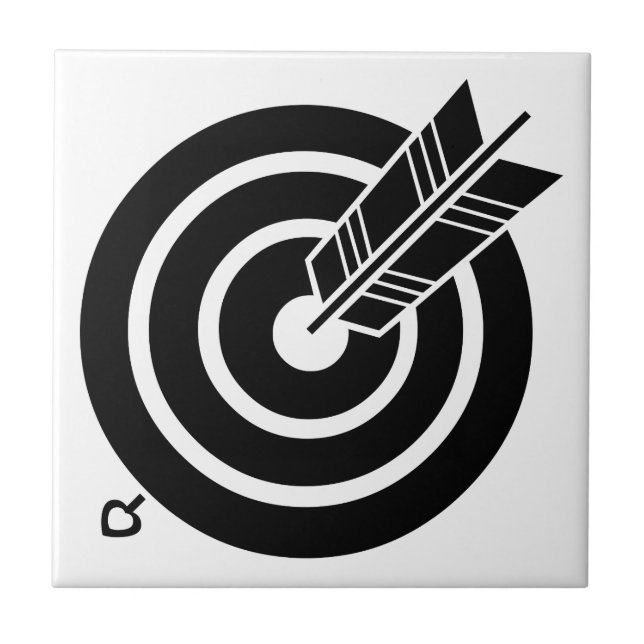 Seta atinge um alvo redondo Azulejos decorativos (Frente)