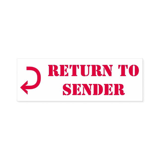 Seta Curva "Return To Sender" Carimbo De Borracha (Design)