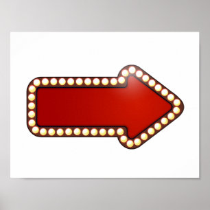 Seta vermelha com poster das luzes