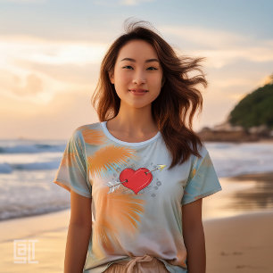 Setas através da Camisa do Coração é Amor