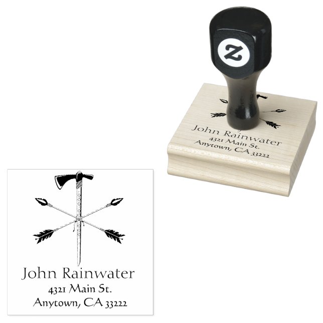 Setas cruzadas e Carimbo de Borracha Personalizado (Carimbado)