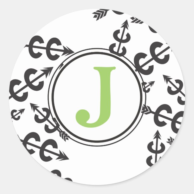 Setas Cruzadas Monograma Personalizar Adesivos (Frente)