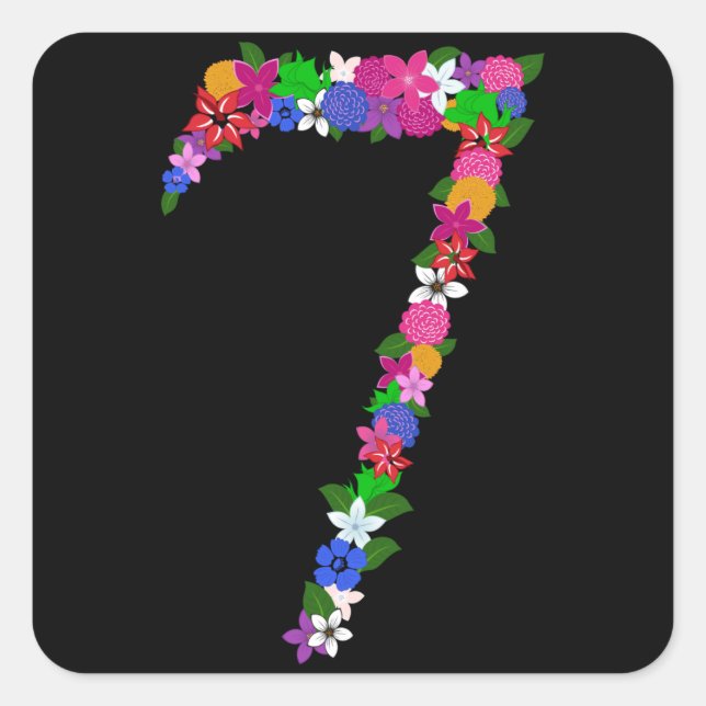 Sete adesivos com número flexível (Frente)