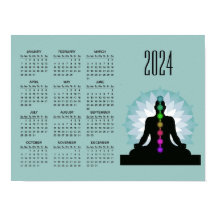 Sete Chakras Yoga Design 2024 Calendário Poster