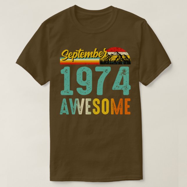 Setembro 1974 Camisa de Presente de Aniversário Vi (Frente do Design)