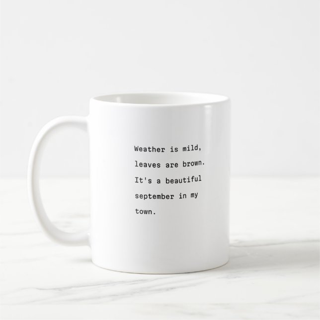 Setembro caneca de café tipografia poética meteoro (Esquerda)