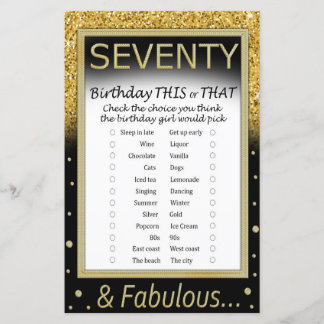 Setenta Aniversário Este ou Aquele Jogo