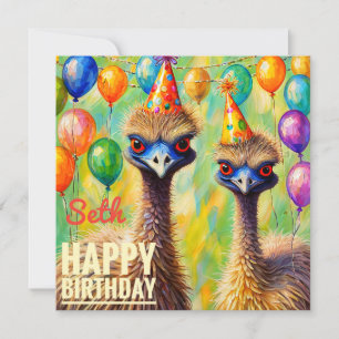 SETH ~ Cartão de Aniversário ~ Emus ~
