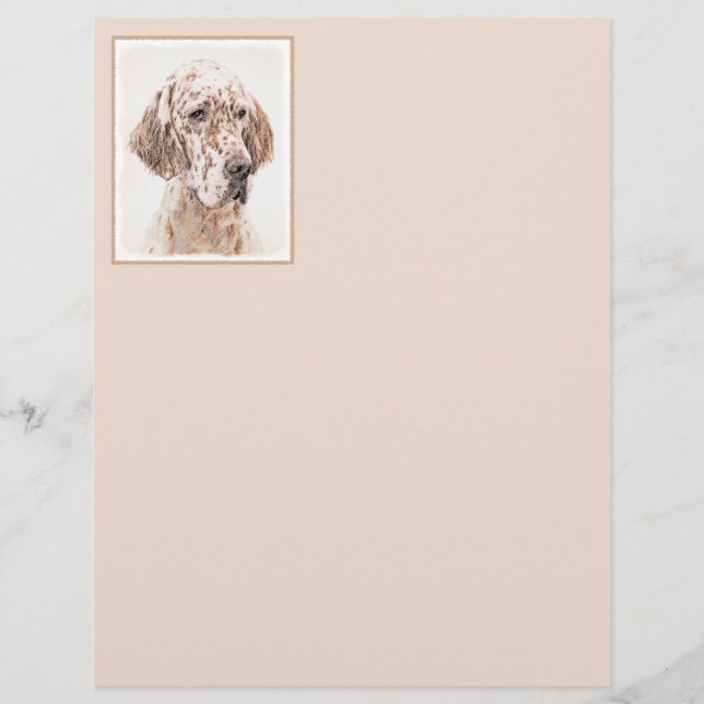 Setter Inglês Laranja Belton Pintando Arte Cão (Frente)