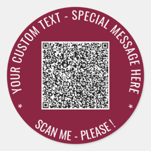 Seu adesivo de código QR e texto personalizado Esc