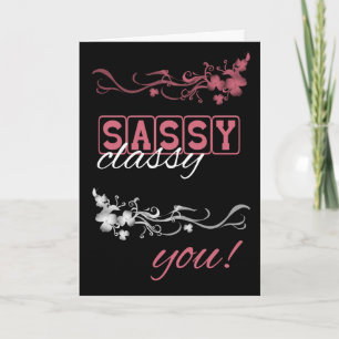Seu Cartão de Aniversário Sassy com Flor Misturado