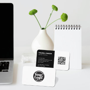 Seu Cartão de visita de logotipo de código QR simp