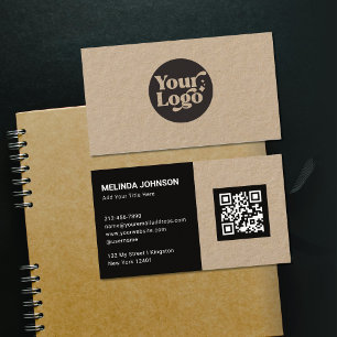 Seu Cartão de visita de logotipo de código QR simp