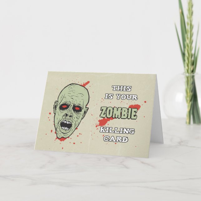 Seu cartão Zombie de matar por aniversário com Zom (Frente)