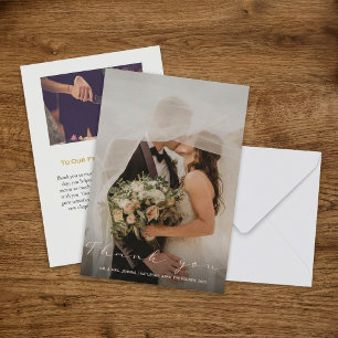 Seu cartões de agradecimentos de fotos do casament