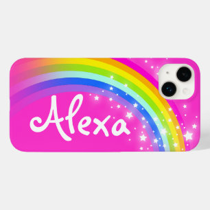Seu caso do iphone 5 do rosa de arco-íris da letr