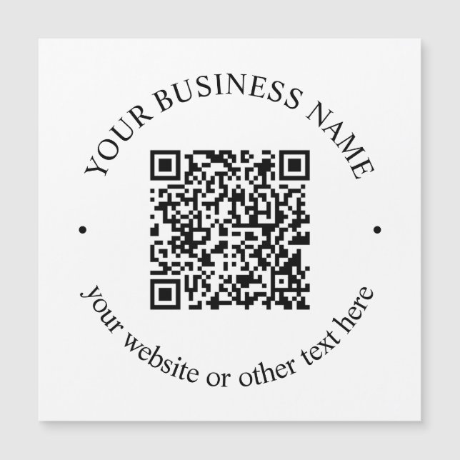 Seu código QR carregado e texto circular editável (Frente)