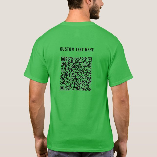 Seu código QR com T-Shirt Personalizado de Texto P (Verso)