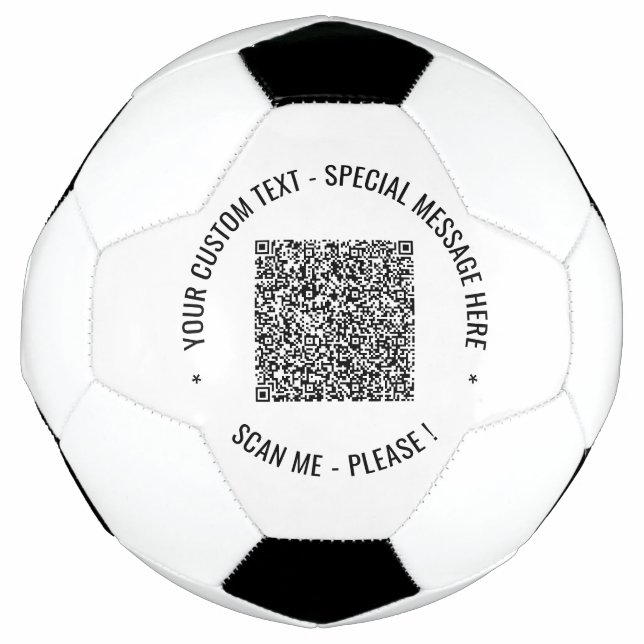 Seu código QR e o exemplo de bola de futebol de te (Frente)