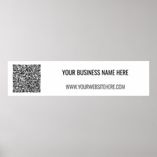 Seu código QR e Poster de Promocional de Texto Per