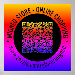 Seu código QR e Posters de Promocional de Texto Pe