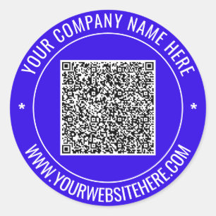 Seu código QR e seu adesivo de texto redondo escol