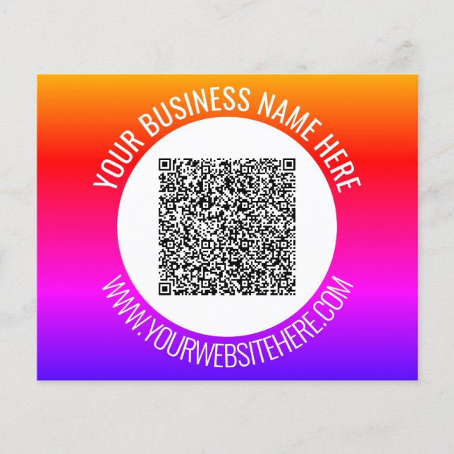 Seu código QR e seu folheto de Promocional de Text (Frente)