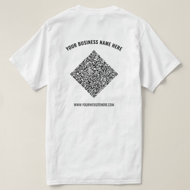 Seu código QR e seu Modelo de Camisa de Negócios d (Verso do Design)