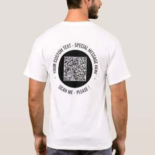 Seu código QR e sua camisa personalizada de texto