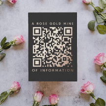 Seu código QR Rosa preto Dourado Engraçado
