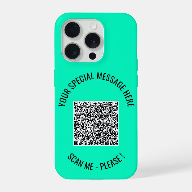 Seu Código QR Texto Personalizado e Cores Capinha  (Verso)