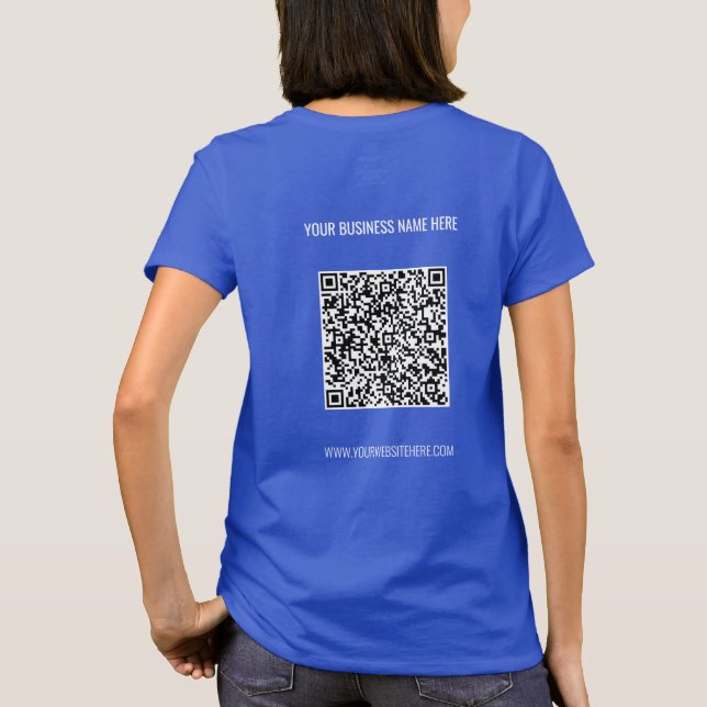 Seu código QR Texto personalizado Modelo de Camisa (Verso)